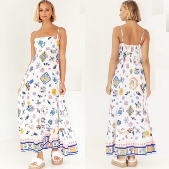 Anthropologie Label of Love Portofino Midi Maxi Dress Colorful Floral Size S - Picture 1 of 13